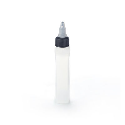 8oz White Flat Twist Cap Bottle PE Plastic Squeeze Sauce Bottle