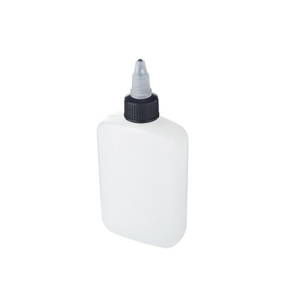 8oz White Flat Twist Cap Bottle PE Plastic Squeeze Sauce Bottle